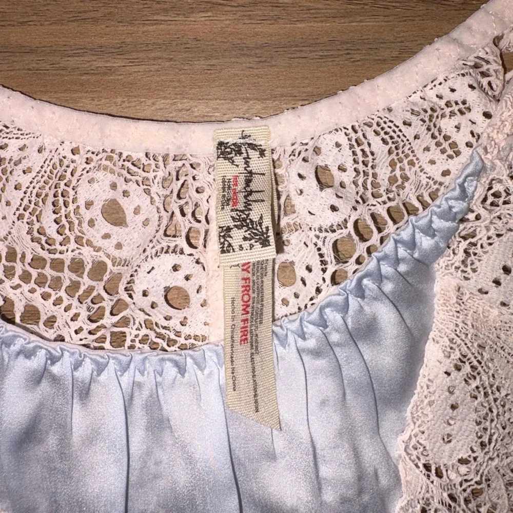 Free People Wanderlust Longline Bralette and matching panty SET iliac ice - Picture 11 of 13